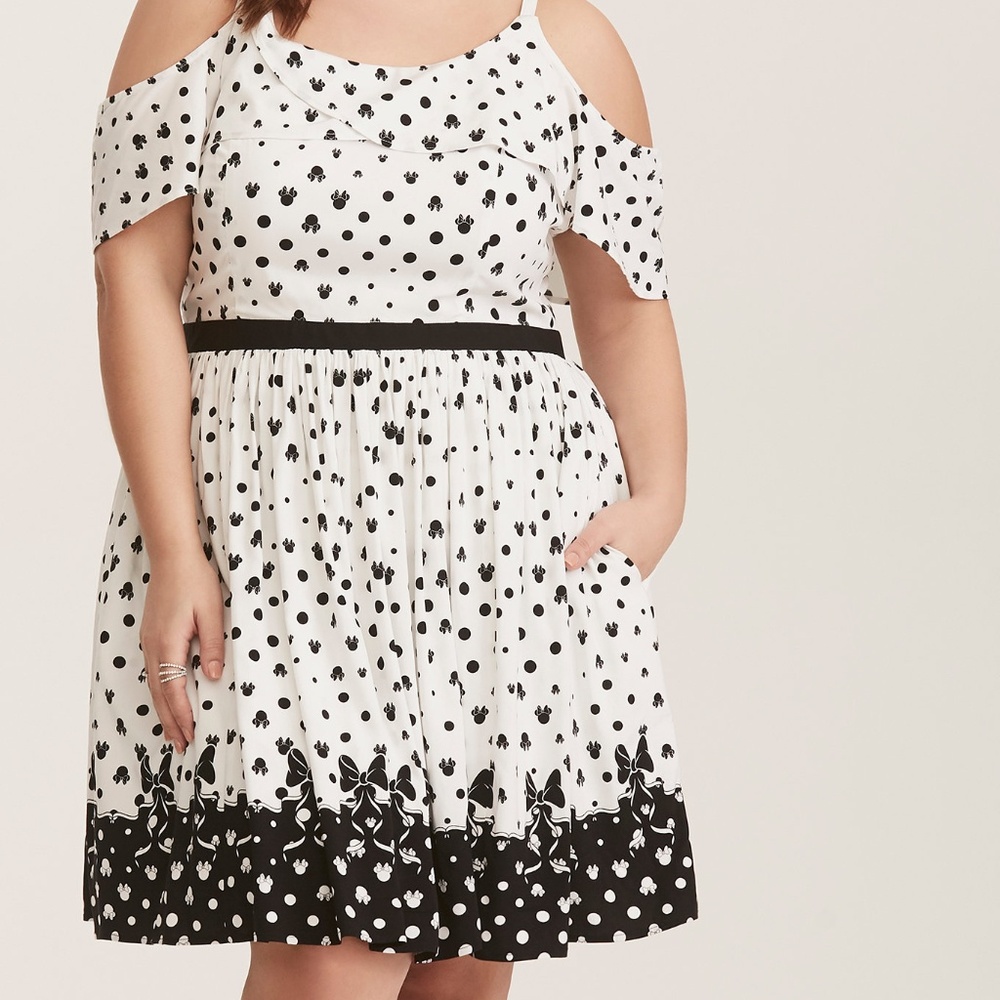 Minnie Mouse Black & White Tulip Skater Dress